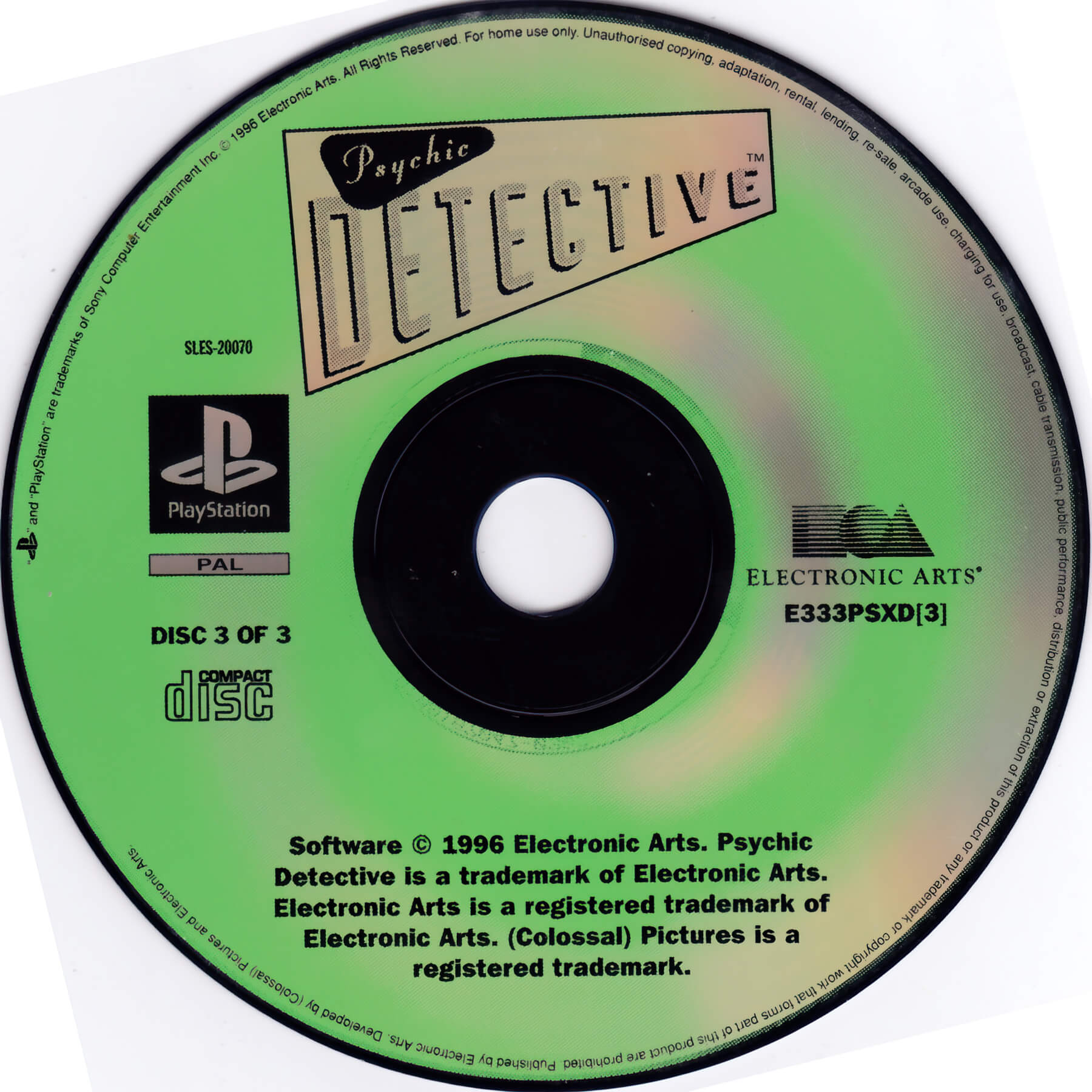 Пиратский диск Psychic Detective для PlayStation